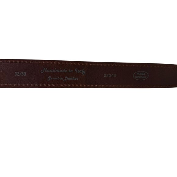 Mara Giordani Genuine Leather Dress Belt Men’s 32/80 Brown Handmade in Italy - Picture 4 of 8